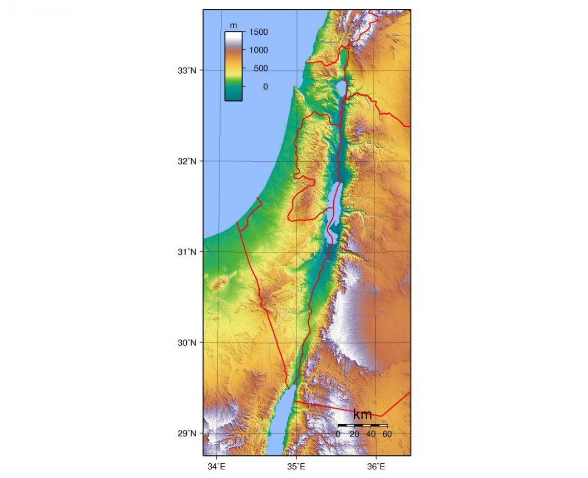 kort over israel højde