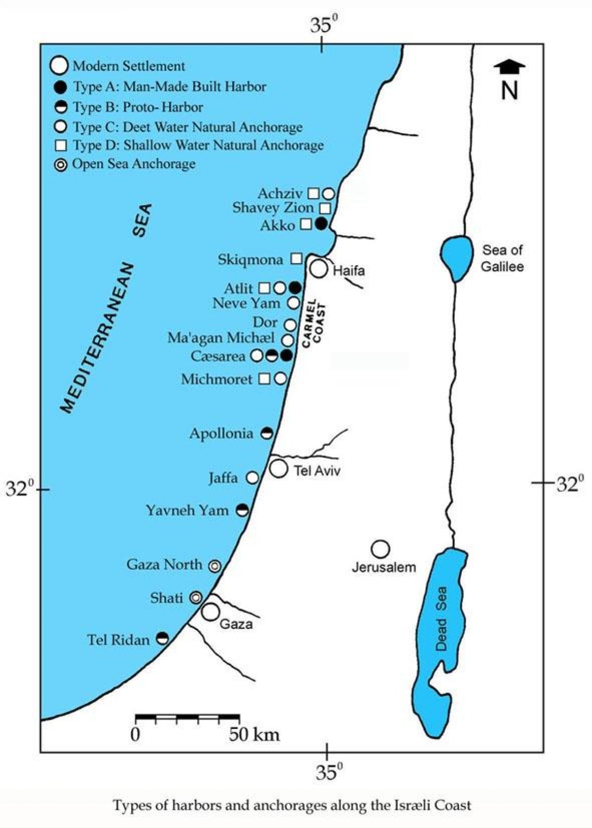 kort over israel-porte