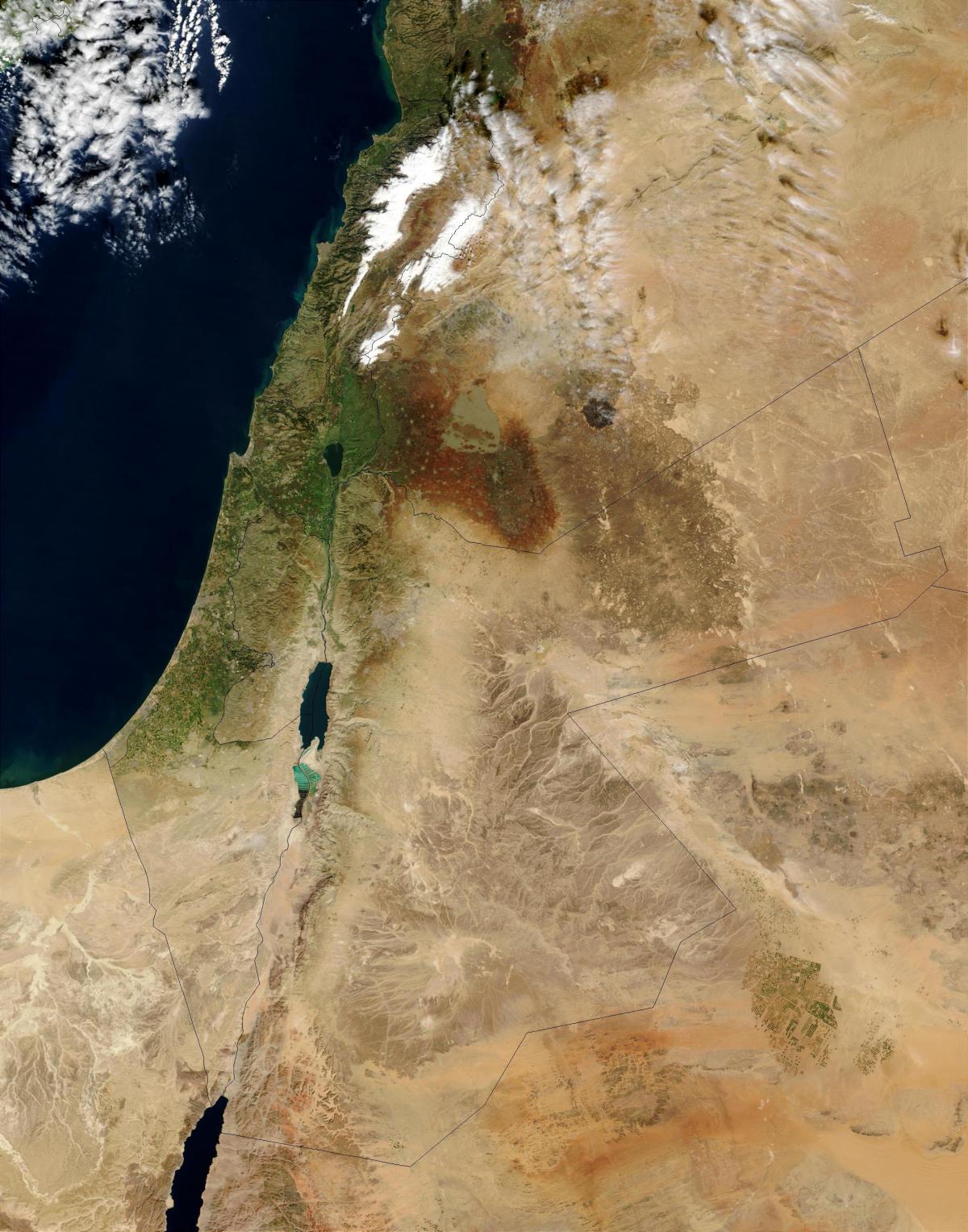 kort over israel satellit 