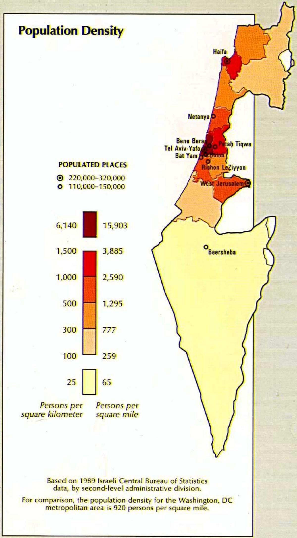 kort israels befolkning
